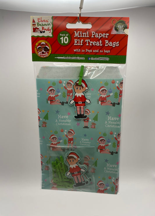 10pc Elf Mini Paper Treat Bags